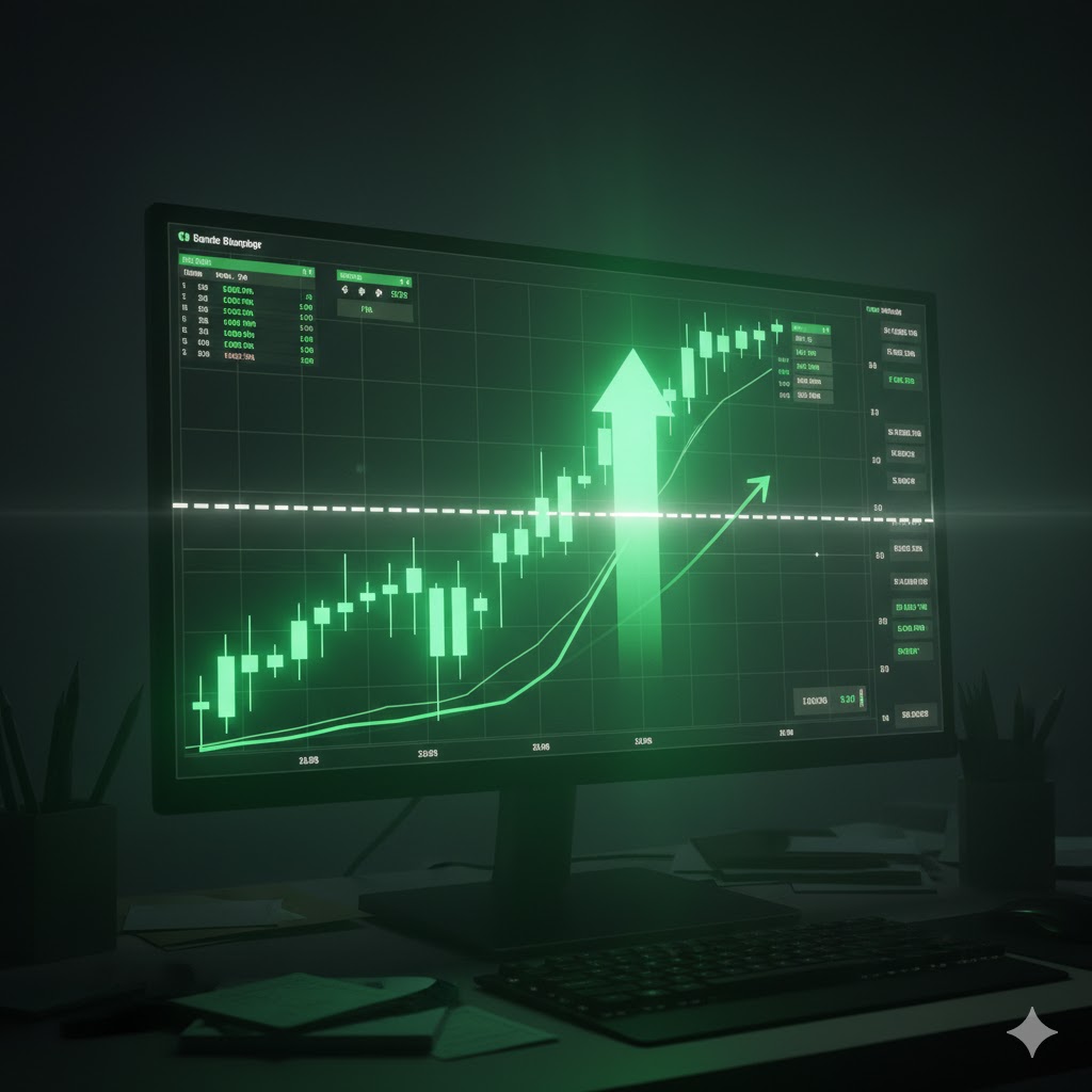 Pharmaceutical stock chart upward trend Trend Analysis Image