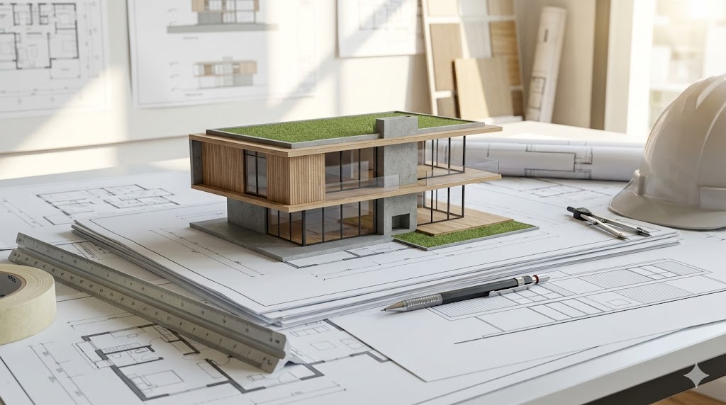Residential real estate and mortgage documents representing home equity focus Asset Management Illustration