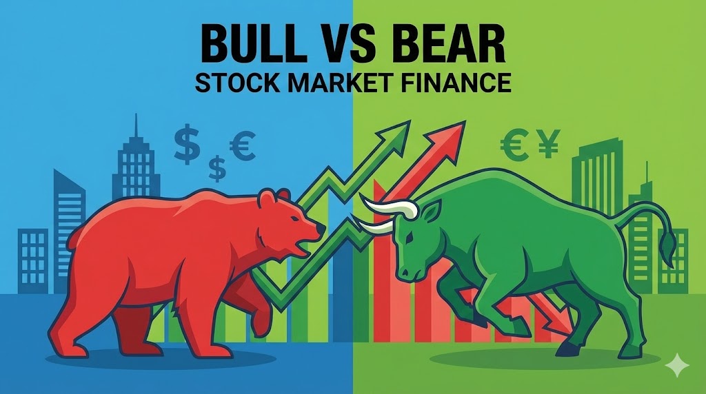 Bull and Bear Market Battle Global Economy Image