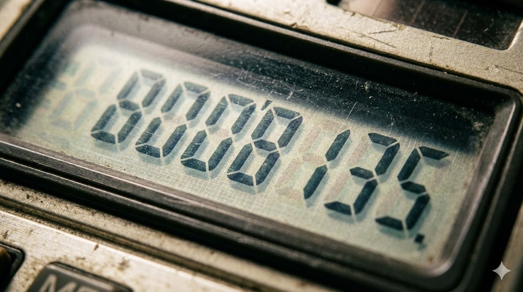 Calculator and financial documents for ETF expense ratio analysis Asset Management Illustration